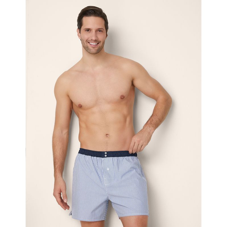 Boxer stampa rigata in tela di cotone Daily