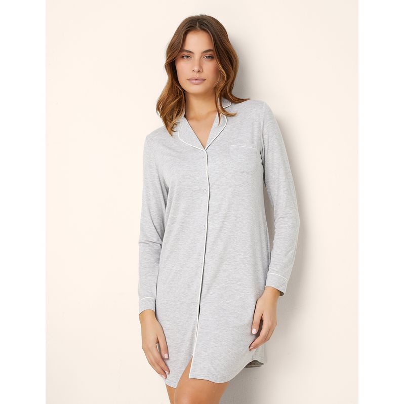 Camicia da notte con bottoni Daily con TENCEL™ Modal