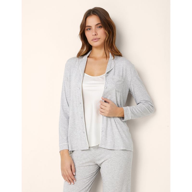 Maglia pigiama taglio camicia Daily con TENCEL™ Modal