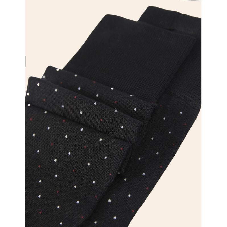 Calze lunghe uomo nere pois rossi e bianchi Daily