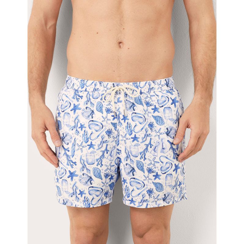 Costume boxer da uomo lunghezza media Coral Reef