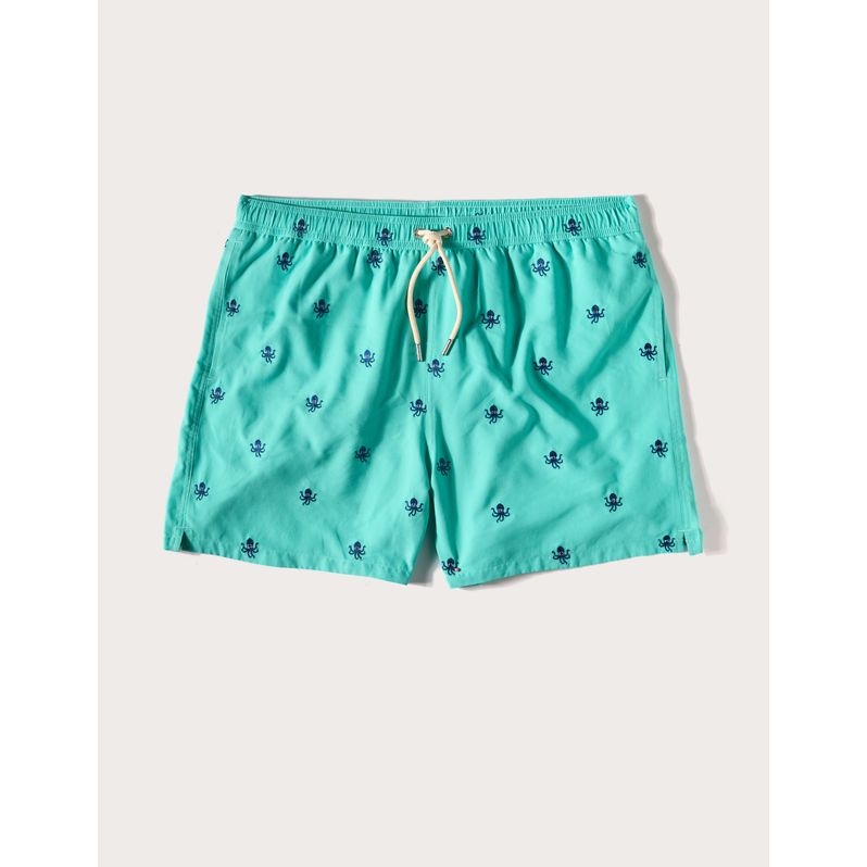 Herren-Badehose in Boxerform mit Oktopus-Print Coral Reef