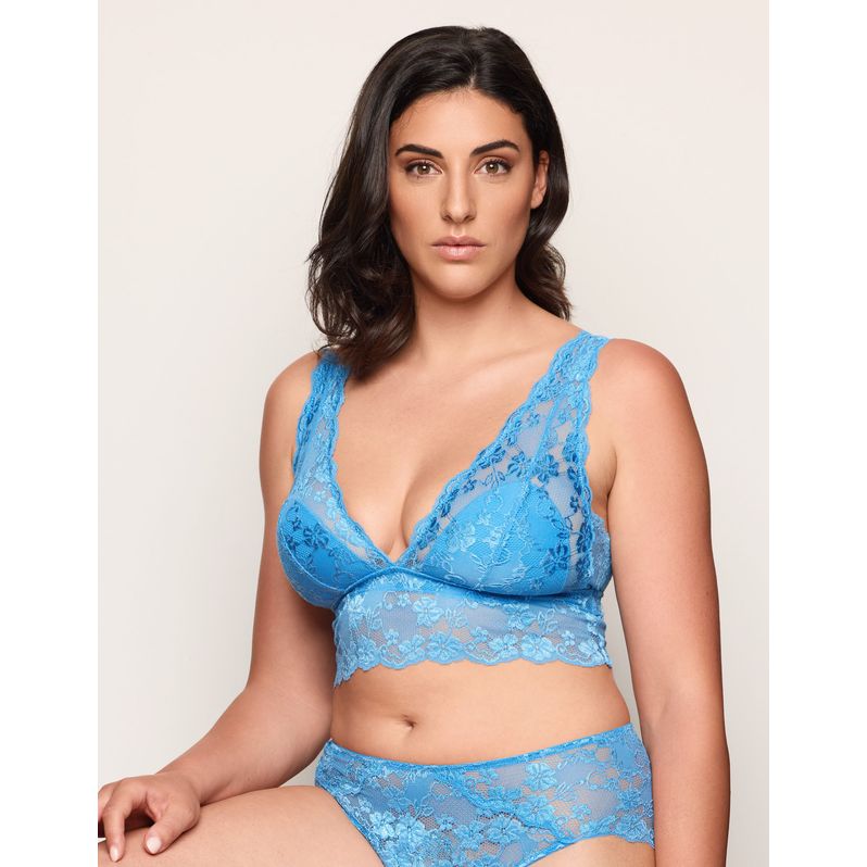Bralette sin forro turquesa en encaje suave Primula Color