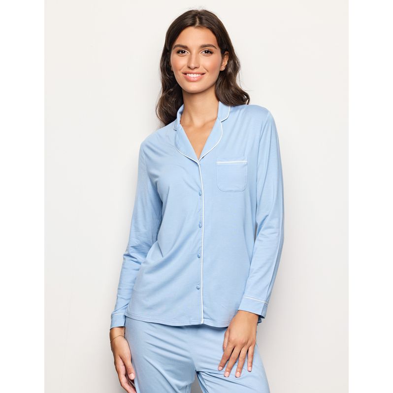 Maglia pigiama taglio camicia Daily con TENCEL™ Modal