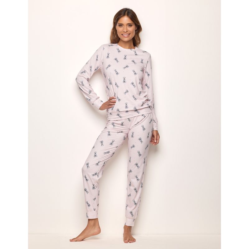 Long pink pyjamas with Dalmatian Cuteness Yamamay