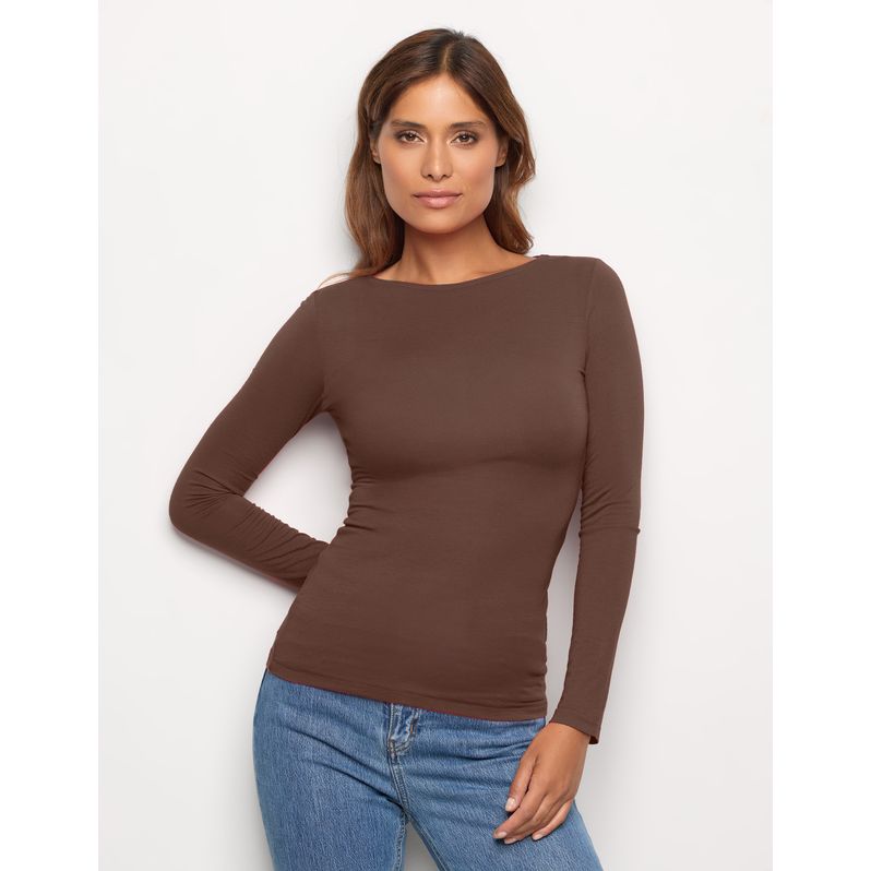 Pull basique à col rond en TENCEL™ Modal et cachemire