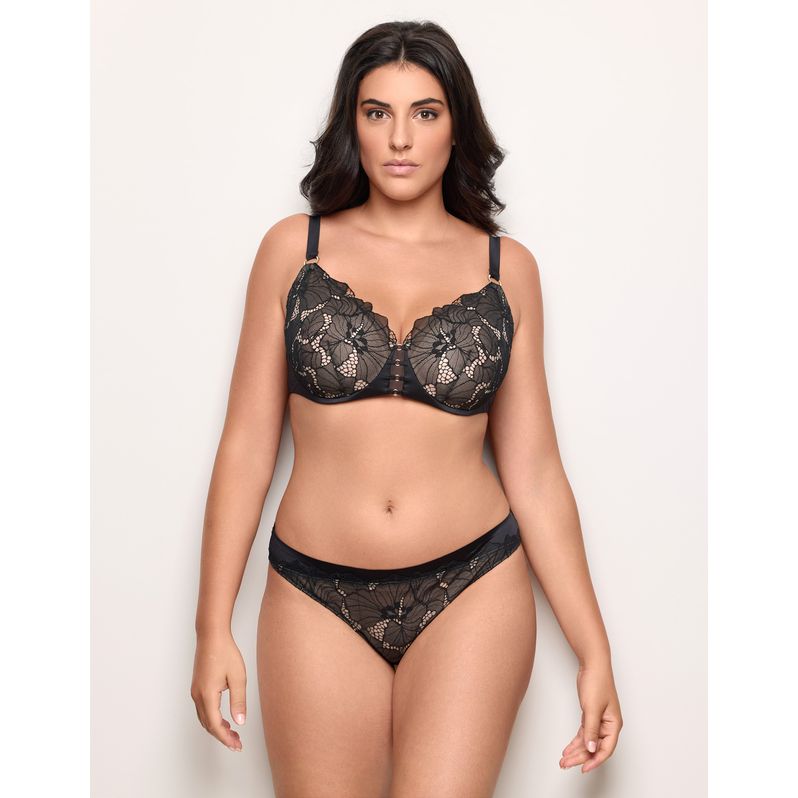 Seamless Microfiber and Lace Brazilian Panty – Mythic