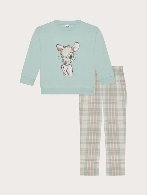 Pyjama long coton et flanelle pour fille Disney® Bambi