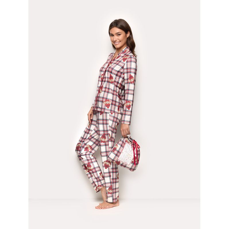 Women’s long open jersey pyjamas Winter Poodle