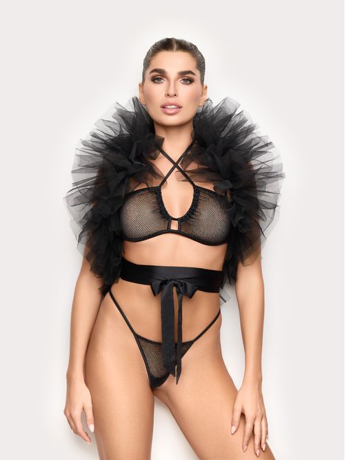 Tulle Shoulder Neck with Satin Bow – The Body Collection