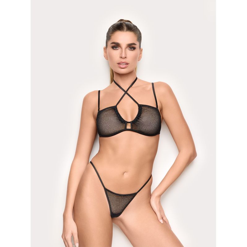 Adjustable Mesh Thong with Rhinestones – Privè Lexi
