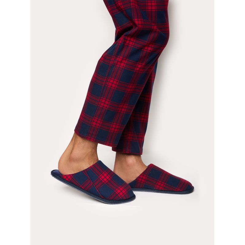 Gepolsterte karierte Pantoffeln Mix and Match.