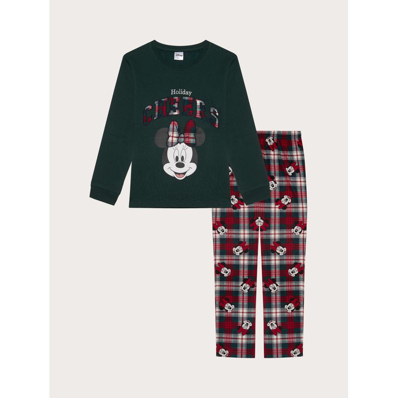 Disney Holiday Cheers Family® Langer Pyjama für Mädchen aus Baumwolle und Microfleece