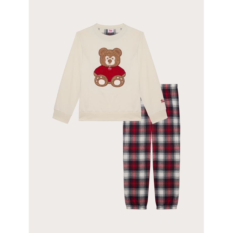 Mädchenpyjama aus Baumwolle und Tartan-Flanell Trudi® Family