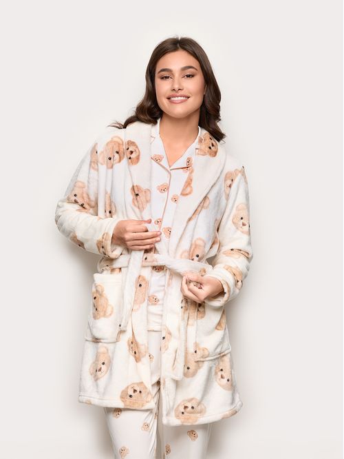 Apres Ski bear print fur robe