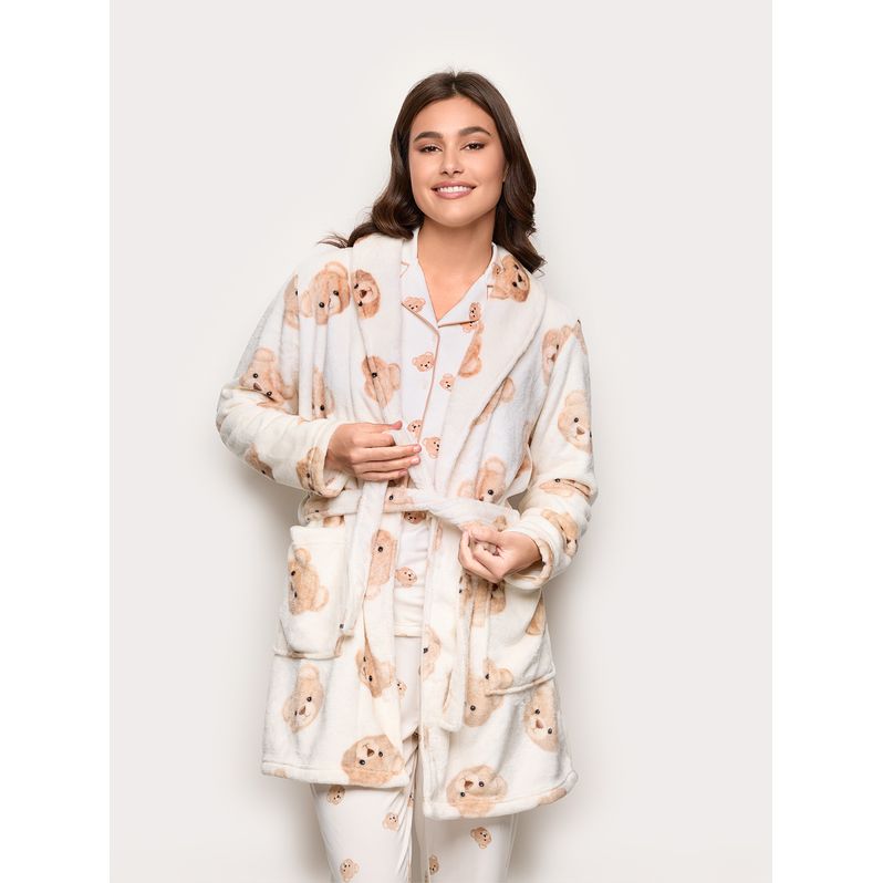 Après Ski Bademantel mit Bärenprint