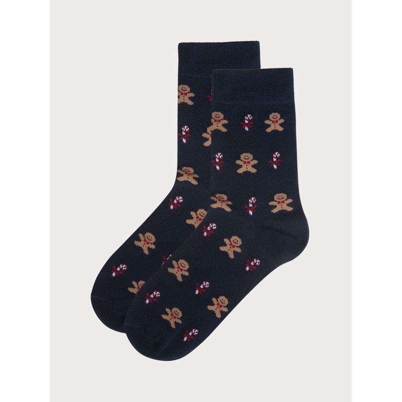Chaussettes bleues avec pain d’épices et canne à sucre Mix and Match