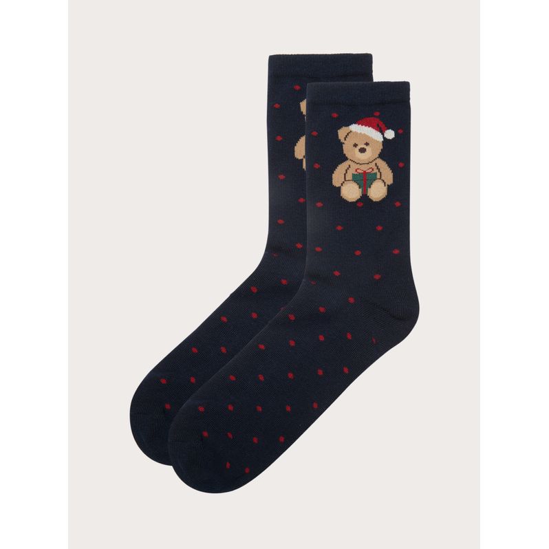 Chaussettes bleues avec ours de Noël Mix and Match