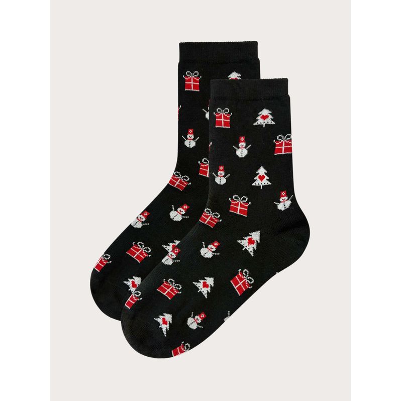Chaussettes noires avec motif de Noël Mix and Match