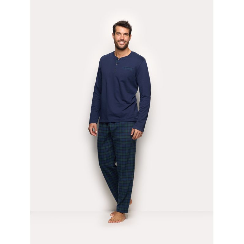 Pyjama long en coton brossé et flanelle Winter Daily
