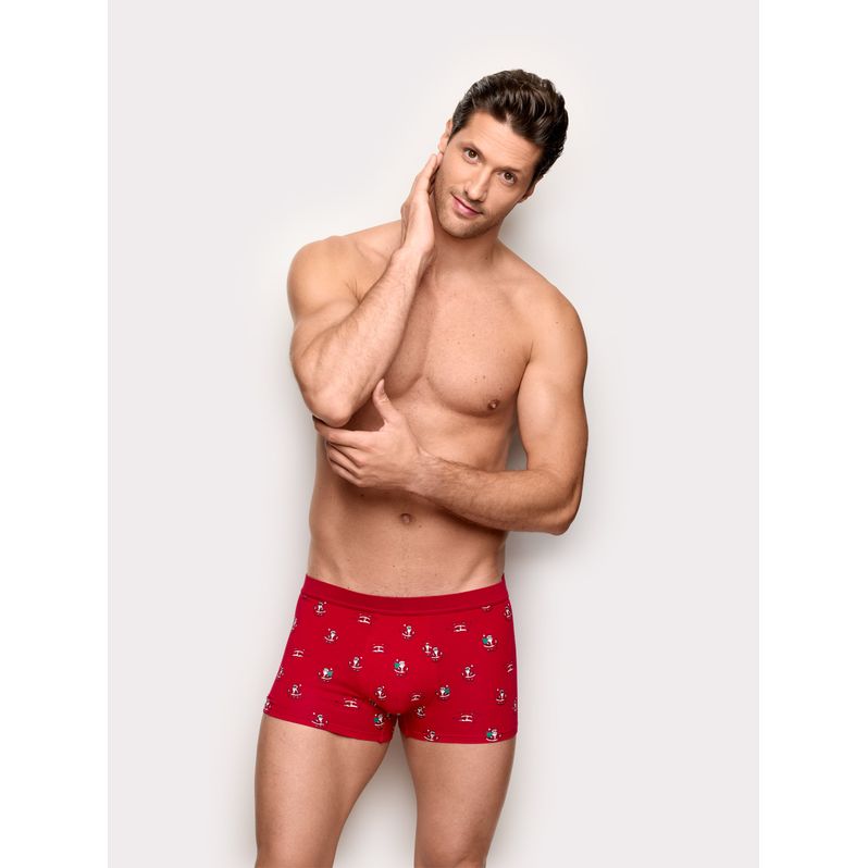 Boxer Red Cartoon Santa Hello Xmas