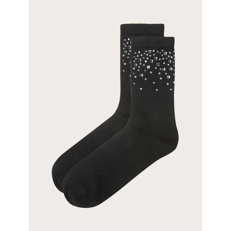 Calzini donna neri con strass Mix and Match