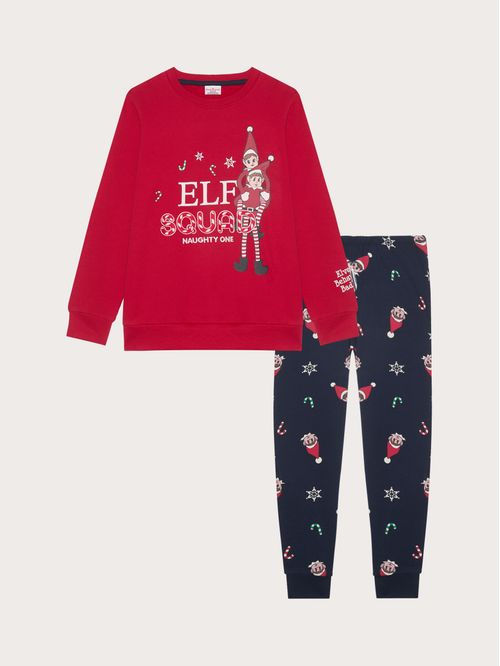 Elf Squad Family Children's Long Cotton Pajamas
