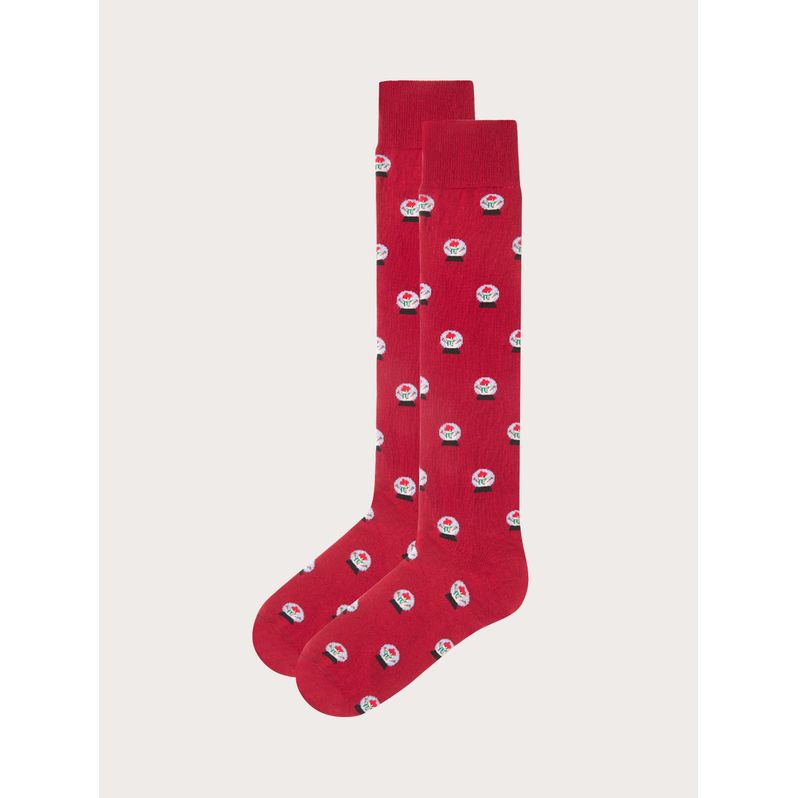 Hallo Weihnachten Schneeball Rote Lange Socken