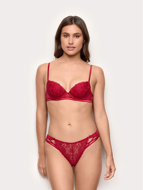 Xmas Jolly red lace brazilian