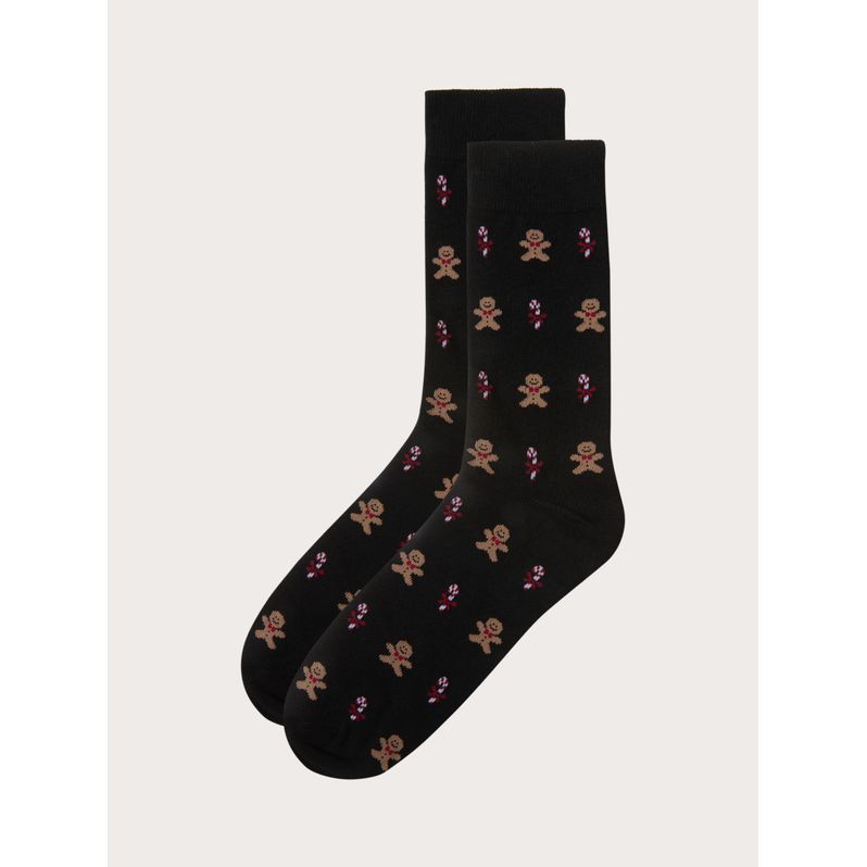 Hello Xmas Gingerbread Short Socks