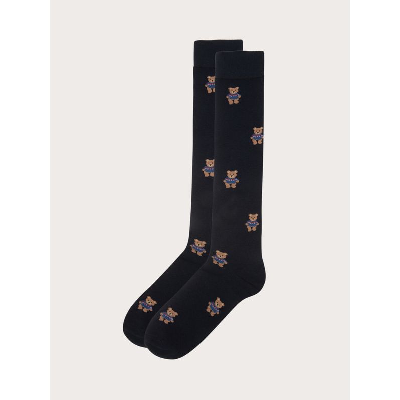 Bonjour les micro-ours bleus de Noël avec des chaussettes longues
