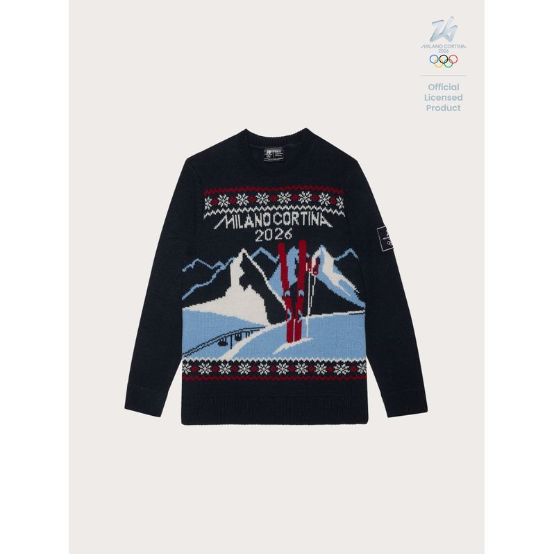 Unisex-Jacquard-Pullover für Kinder Milano Cortina 2026®