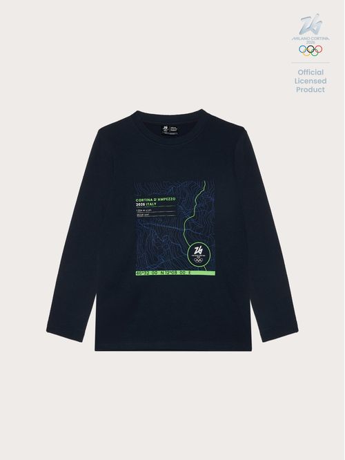 Long sleeve cotton jersey for children Milano Cortina 2026®