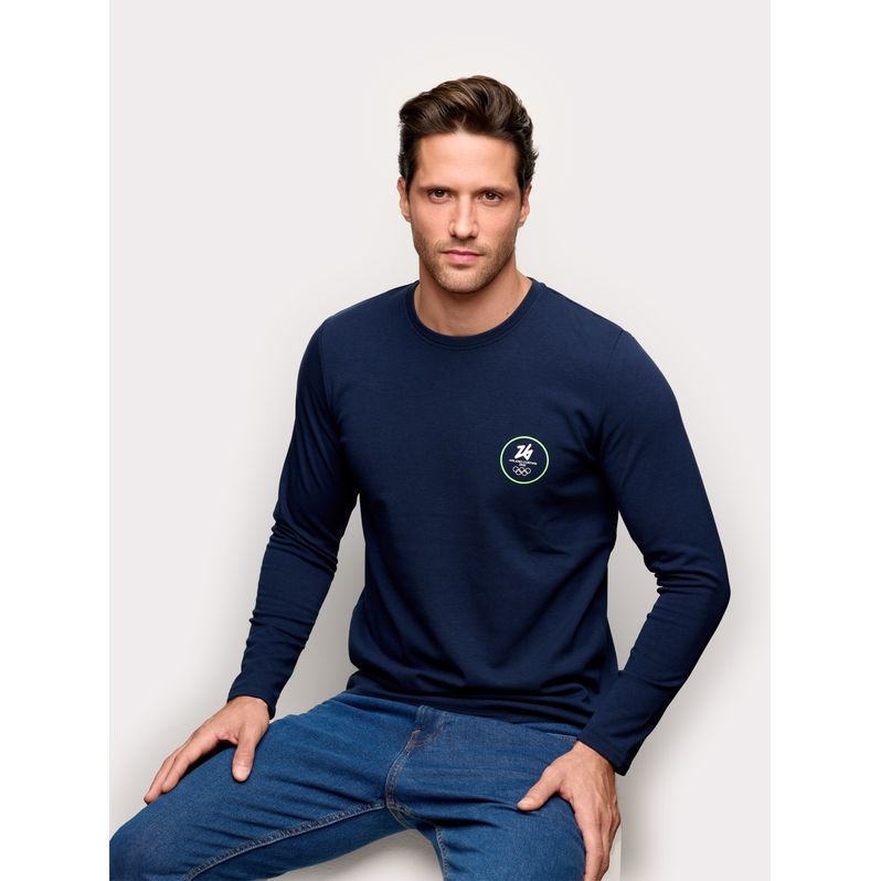 Milano Cortina 2026® langärmeliger Pullover aus Baumwolle